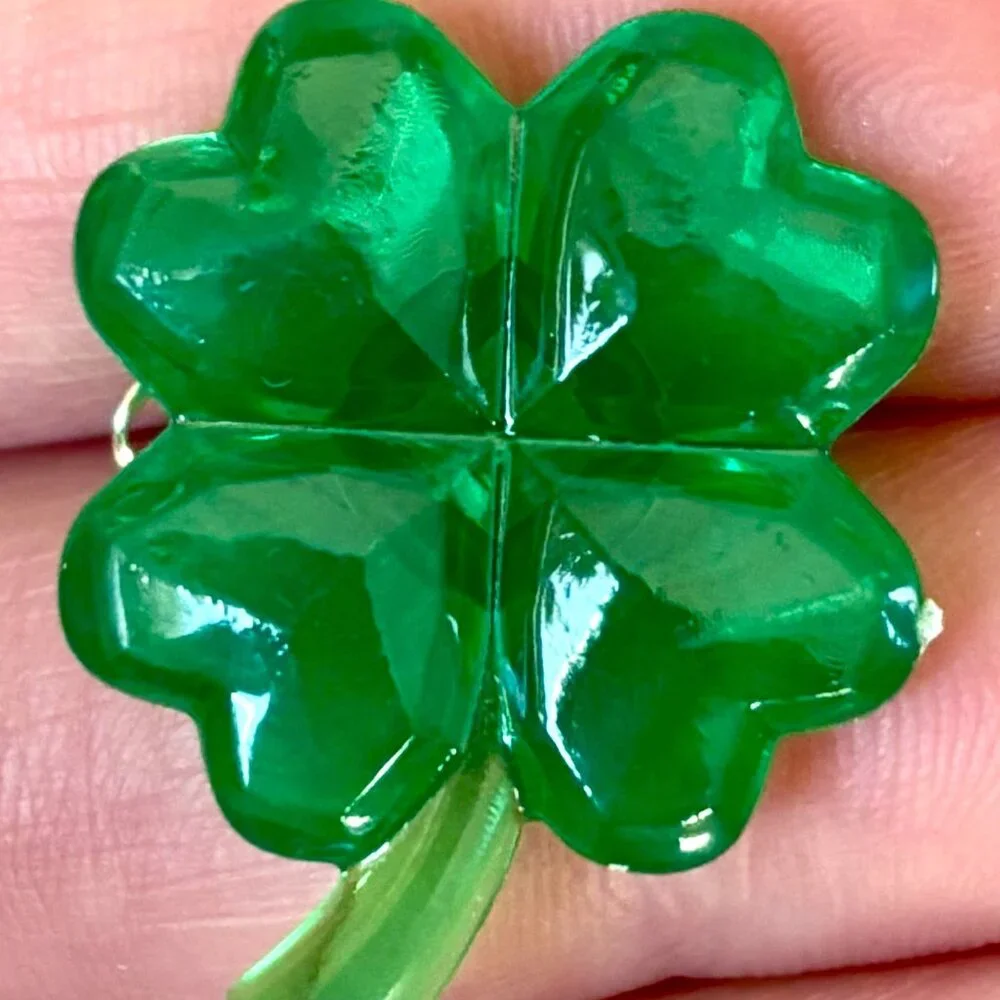 6.5' Green Four Leaf Clover 2 AA Battery LED String Lights Indoor Outdoor New